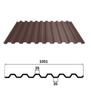 Профилированный лист С21 Шоколадно-коричневый 0,65мм